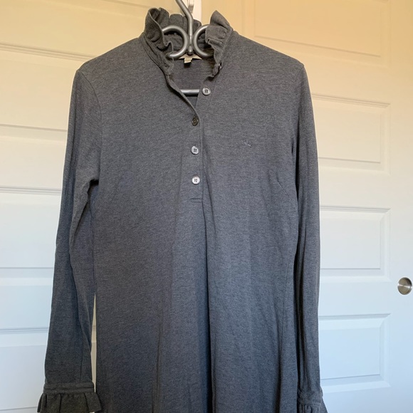 Burberry | Long Sleeve Ruffle Collar Polo Dress Medium - Picture 3 of 5